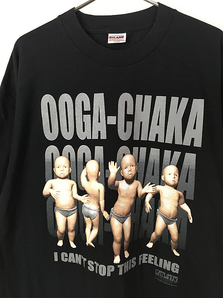 ANDYWA90s ダンシングベイビー OOGACHAKA アートTシャツ 黒ボディ