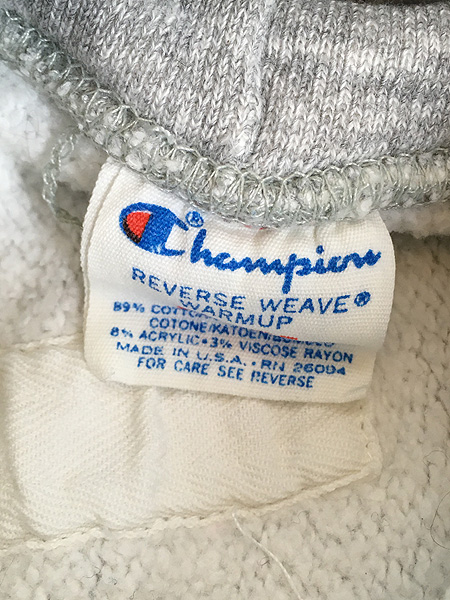 古着 80s USA製 Champion Reverse Weave 「USMA」 染み込み 前Ｖ