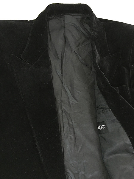 古着 80s フランス製 Yves Saint Laurent ブラック ベロア ベルベット