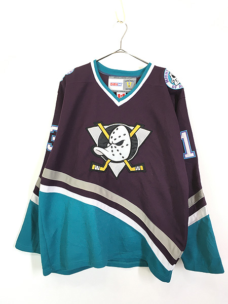 90s USA製 ナイキ NHL アナハイム ダックス ホッケーシャツ S-