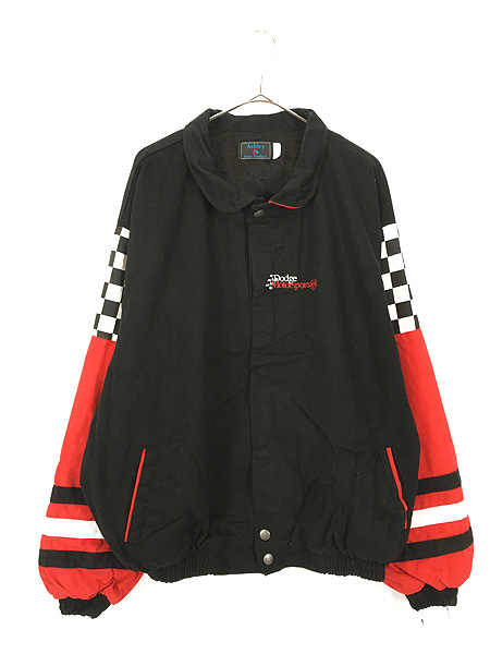 古着 90s Ashley 「Dodge Motorsports」 チェッカー 企業 刺しゅう レーシング ジャケット XXXL 古着 - 古着 通販  ヴィンテージ　古着屋 Dracaena ドラセナ