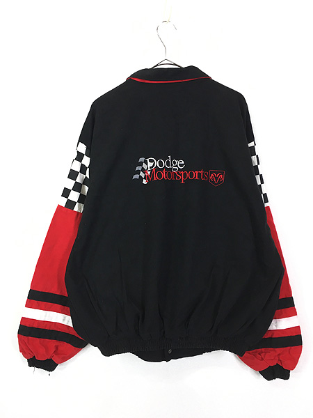 古着 90s Ashley 「Dodge Motorsports」 チェッカー 企業 刺しゅう レーシング ジャケット XXXL 古着 - 古着 通販  ヴィンテージ　古着屋 Dracaena ドラセナ