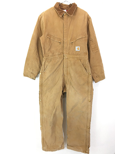 古着 80s USA製 Carhartt 100周年 アニバーサリー パデット ブラウン ダック オールインワン つなぎ W35 L27  古着【10off】 - 古着 通販 ヴィンテージ　古着屋 Dracaena ドラセナ