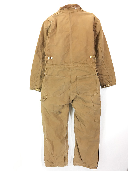 古着 80s USA製 Carhartt 100周年 アニバーサリー パデット ブラウン ダック オールインワン つなぎ W35 L27 古着 -  古着 通販 ヴィンテージ　古着屋 Dracaena ドラセナ