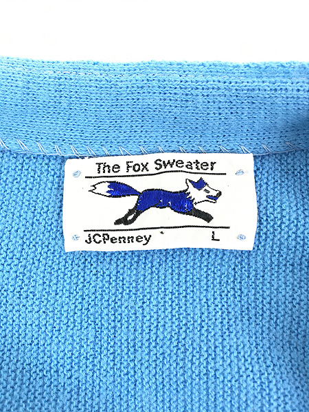 古着 80s USA製 JC Penney The Fox Sweater キツネ ワッペン アクリル