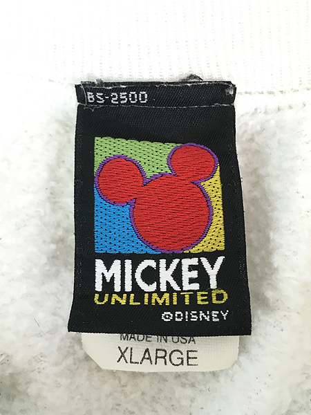 古着 90s USA製 Disney Mickey ミッキー カラフル 刺しゅう スウェット トレーナー XL 古着【10off】 - 古着 通販  ヴィンテージ 古着屋 Dracaena ドラセナ