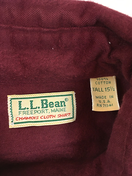 古着 80s USA製 LL Bean 「CHAMOIS CLOTH SHIRT」 ソリッド シャモア