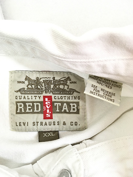 古着 90s Levi's Red Tab 100% コットン ホワイト デニム シャツ XXL - 古着 通販 ヴィンテージ　古着屋  Dracaena ドラセナ