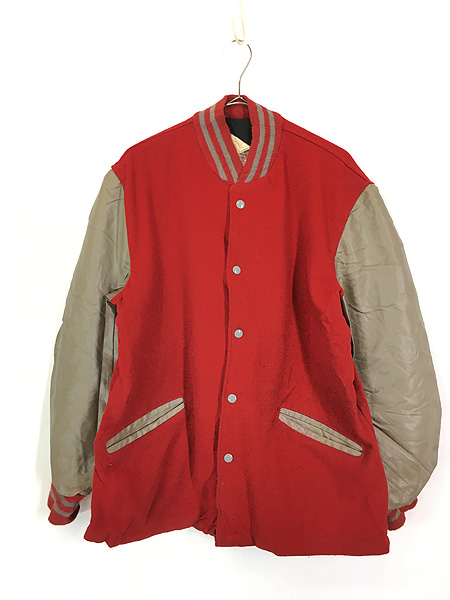 90s DeLONG stand jacket スタジャン　ブルゾン　レザーttt_mswdai