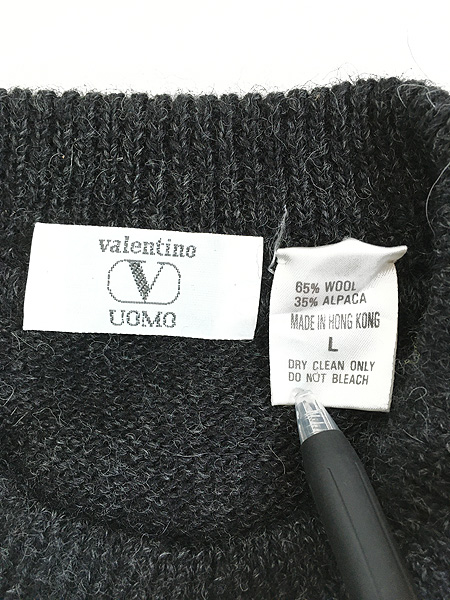 古着 90s Valentino UOMO ブロック デザイン 上質 アルパカ ウール