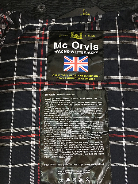 古着 90s- 英国製 Mc Orvis BEDALE タイプ オイルド ワックス