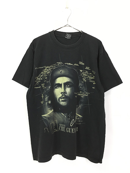 古着 00s Che Guevara チェ ゲバラ キューバ 世界地図 両面 Tシャツ L