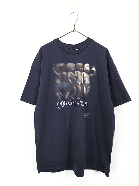 90s ダンシングベイビー OOGACHAKA アートTシャツ 黒ボディ-