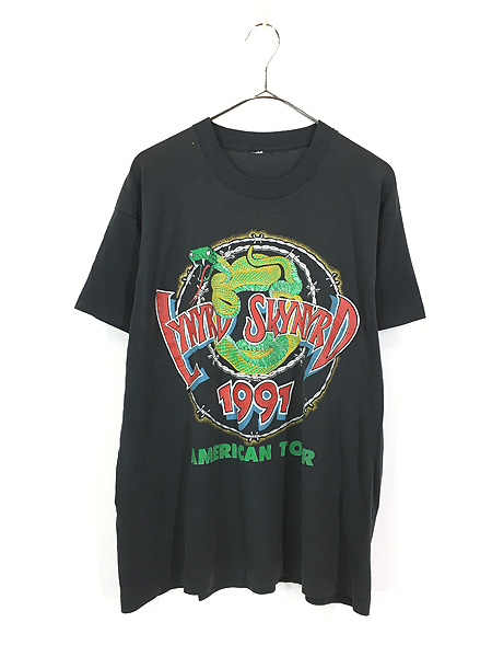 古着 90s Lynyrd Skynyrd 「1991 American Tour」 ツアー スカル サザン ロック バンド Tシャツ M位 古着 -  古着 通販 ヴィンテージ　古着屋 Dracaena ドラセナ