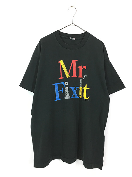 古着 90s USA製 Mr Fixit カラフル 工具 アート Tシャツ XL 古着