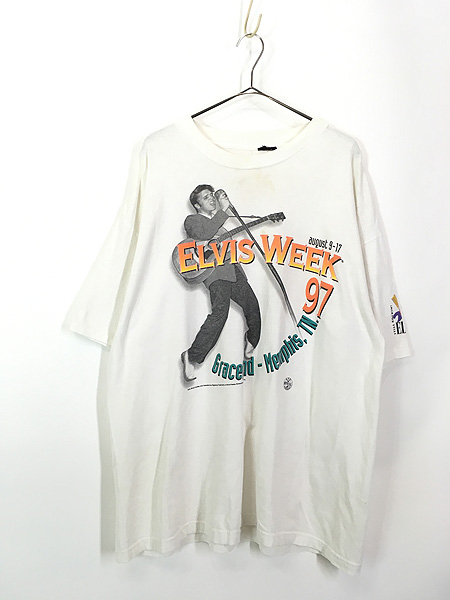 古着 90s Elvis Presley 「Elvis Week 97」 ロック ロカビリー Tシャツ