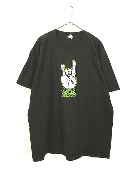 古着 90s USA製 Marilyn Manson 「WE HATE LOVE WE LOVE HATE」 ハード ロック Ｔシャツ XL 古着 -  古着 通販 ヴィンテージ 古着屋 Dracaena ドラセナ