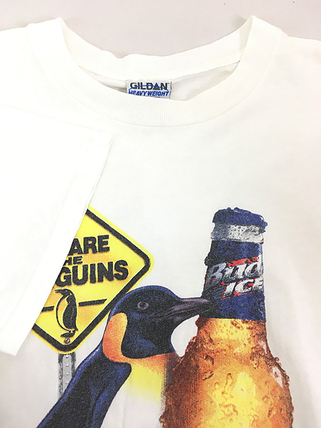 古着 90s Bud ICE ペンギン ビール 企業 Tシャツ M 古着 - 古着 通販
