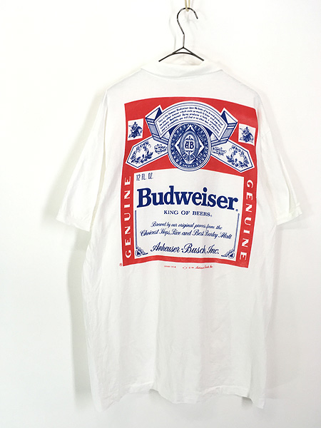 古着 90s USA製 Budweiser バドワイザー ビール 企業 ロゴ ポロシャツ