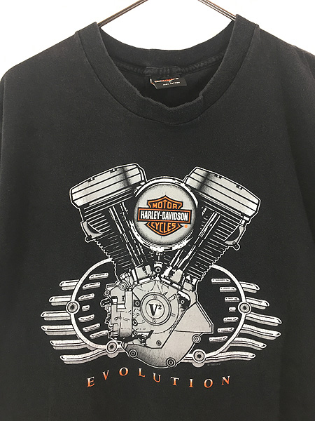 古着 90s USA製 HARLEY DAVIDSON 「CALIFORNIA」 V2 エンジン Tシャツ