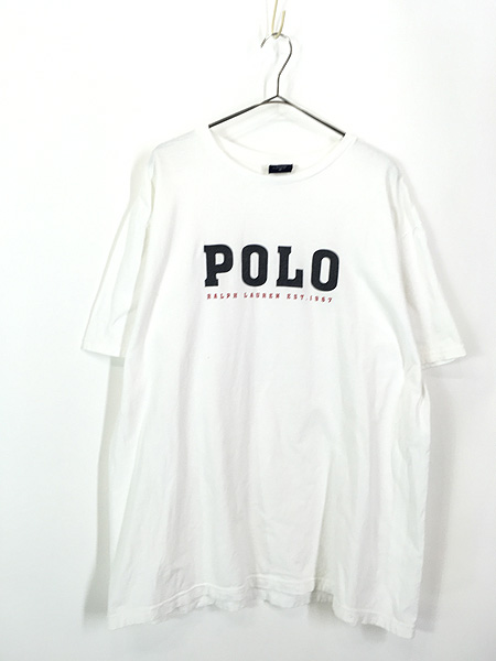 古着 90s POLO SPORT Ralph Lauren 「POLO」 BIG プリント Tシャツ XL 古着 - 古着 通販 ヴィンテージ　 古着屋 Dracaena ドラセナ