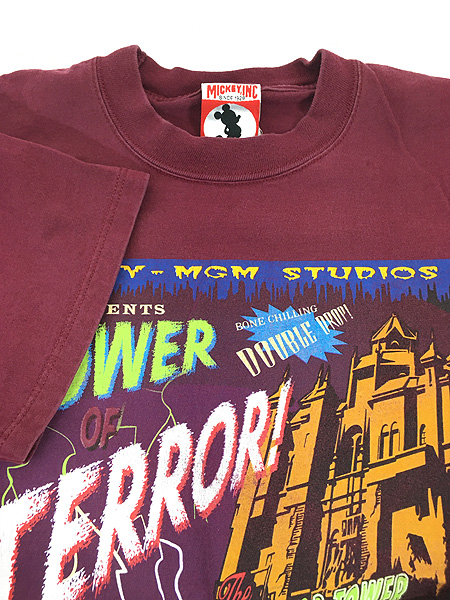 古着 90s USA製 Disney 「TOWER OF TERROR」 アトラクション Tシャツ L