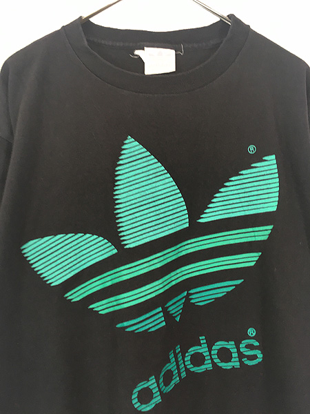 古着 90s USA製 adidas 斜め トレフォイル BIG ロゴ Tシャツ M 古着