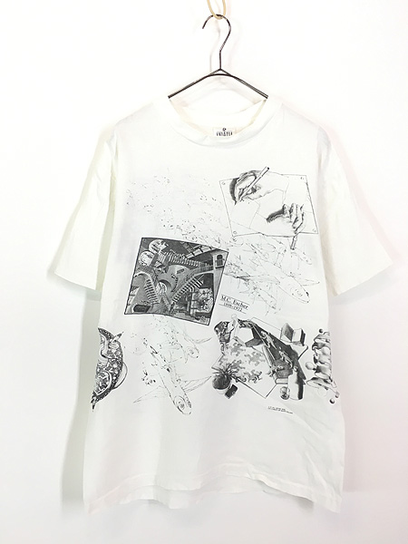 トップスM.c escher 長袖Tシャツ Vintage 90s アート