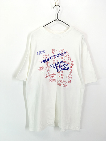 古着 90s IBM ソフトウェア ネットワーク 回線 グラフィック Tシャツ L