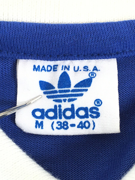 古着 80s USA製 adidas トレフォイル 3ライン ポロシャツ M 古着 