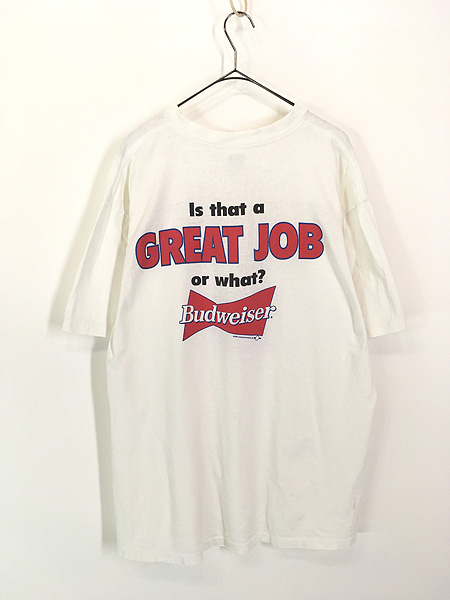 古着 90s USA製 Budweiser バドワイザー ビール 企業 メッセージ Tシャツ XL 古着 - 古着 通販 ヴィンテージ　古着屋  Dracaena ドラセナ