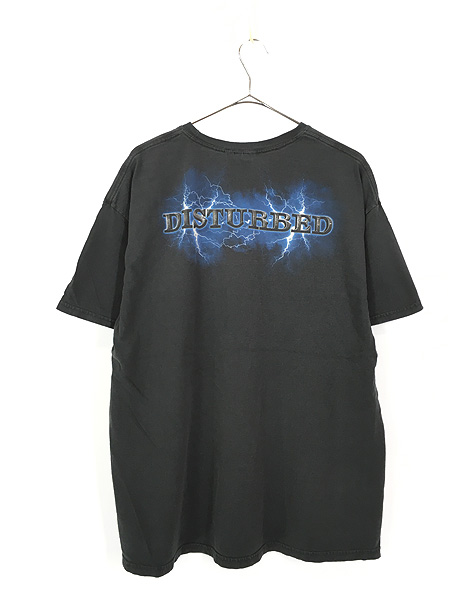 古着 00s DISTURBED ディスターブド グラフィック ヘヴィ メタル ロック Tシャツ XL 古着 - 古着 通販 ヴィンテージ　古着屋  Dracaena ドラセナ