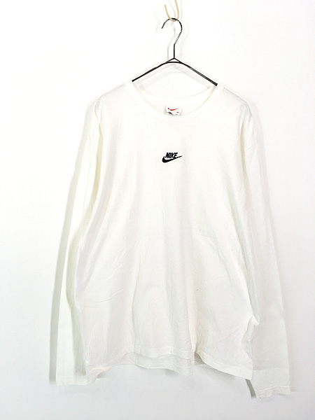 【90s ❗️】NIKE ナイキ ロングtシャツ ロンT グレー 刺繍 アート