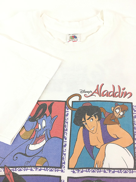 古着 90s USA製 Disney Aladdin アラジン ジャファー ジーニー ジャスミン マルチ キャラクター Tシャツ XL 古着 - 古着  通販 ヴィンテージ　古着屋 Dracaena ドラセナ