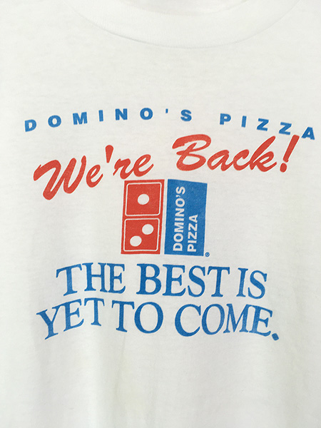 古着 80s USA製 Domino's Pizza ドミノ ピザ 企業 Tシャツ XL 古着 