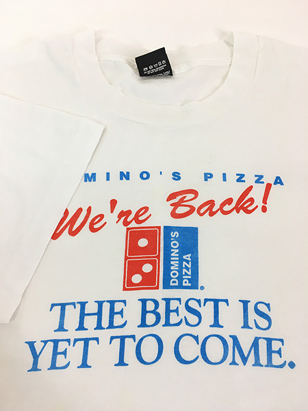 古着 80s USA製 Domino's Pizza ドミノ ピザ 企業 Tシャツ XL