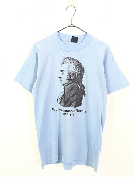 古着 80s USA製 Mozart モーツァルト 音楽家 偉人 肖像画 Tシャツ M ...