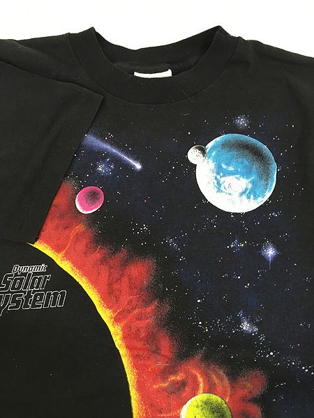 古着 90s USA製 宇宙 惑星 太陽 グラフィック アート Tシャツ S 古着 