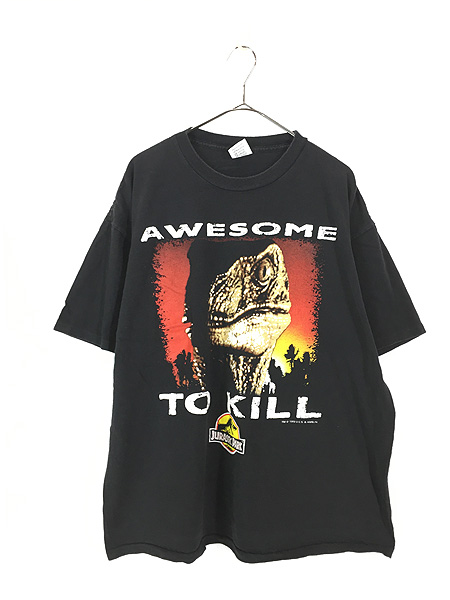 古着 90s USA製 Jurassic Park 「AWESOME TO KILL」 恐竜 オールド