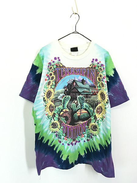 古着 90s USA製 Grateful Dead 「TERRAPIN STHTION」 亀 タートル デッドヘッド ロック バンド タイダイ  Tシャツ L 古着 - 古着 通販 ヴィンテージ　古着屋 Dracaena ドラセナ