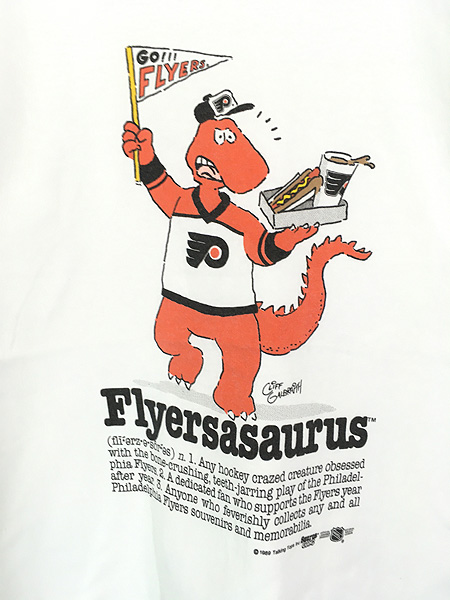 古着 80s USA製 NHL Philadelphia Flyers フライヤーズ 恐竜 ポップ 