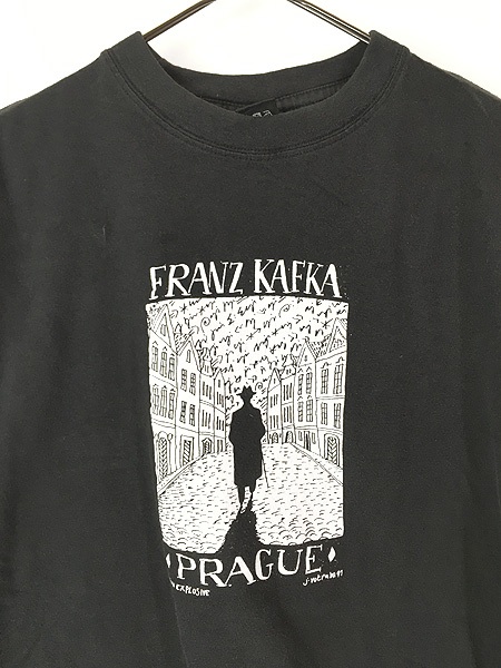 古着 90s Art Praha Handmade 「Franz Kafka」 作家 スクエア アート Tシャツ M 古着 - 古着 通販  ヴィンテージ 古着屋 Dracaena ドラセナ