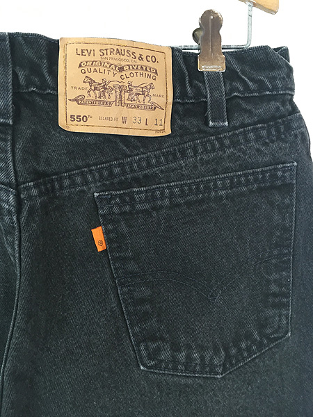 古着 90s USA製 Levi's 550 オリジナル レングス ブラック デニム