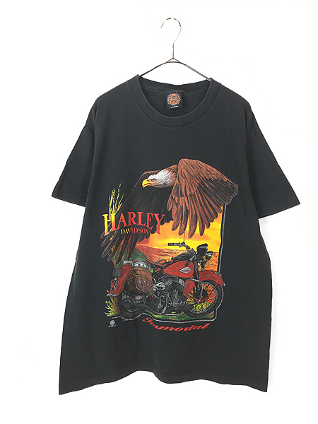 ハーレーダビッドソン Tシャツ 90's USA製 ビックプリント 鷲 www
