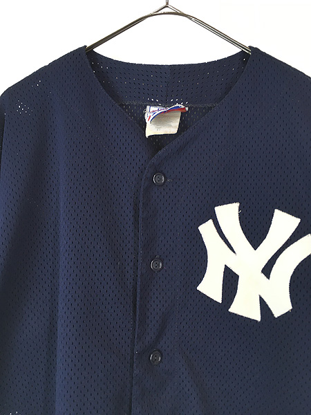 古着 90s USA製 MLB NY Yankees ヤンキース メッシュ ベースボール シャツ XL 古着 - 古着 通販 ヴィンテージ 古着屋  Dracaena ドラセナ
