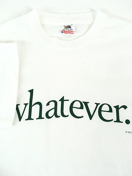 古着 90s USA製 「whatever...」 メッセージ Tシャツ L 古着 - 古着