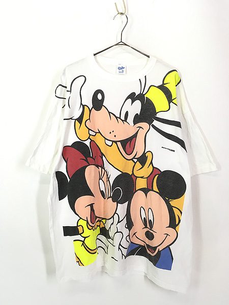古着 90s USA製 Disney ミッキー ミニー グーフィー BIG プリント Tシャツ XL 古着 - 古着 通販 ヴィンテージ　古着屋  Dracaena ドラセナ