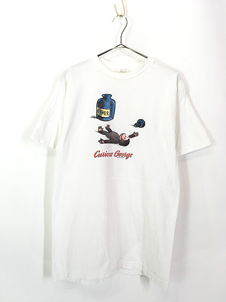 古着 90s USA製 Curious George おさるのジョージ 「ETHER」 絵本 Tシャツ L 古着 - 古着 通販 ヴィンテージ　古着屋  Dracaena ドラセナ