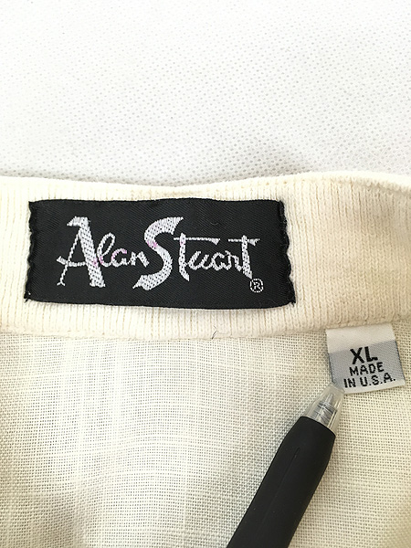 古着 90s USA製 Alan Stuart コットン レーヨン 半袖 バンド