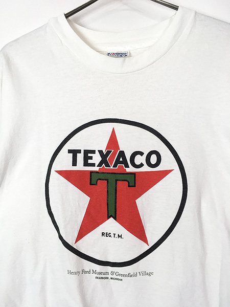 古着 80s USA製 「TEXACO」 テキサコ スター 企業 BIG ロゴ Tシャツ XL